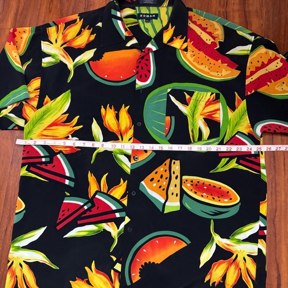 Koman Vintage Watermelon Button Up Shirt Size XL - Picture 4 of 5